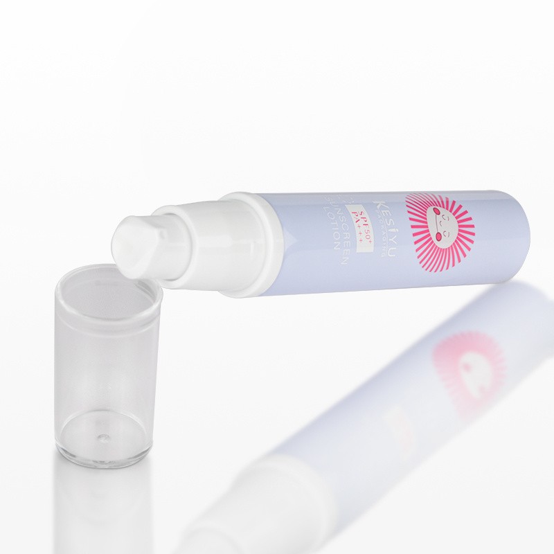 Factory Custom Printing Empty 15-50ml Sunscreen Cream Soft Tubes Cosmetics Packaging Plastic PE Airless Pump Tube for Cream