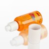 Pet Empty Plastic Amber Bottle with White Pump Tops Round Shape Liquid Lotion Bottle Packaging Dispenser