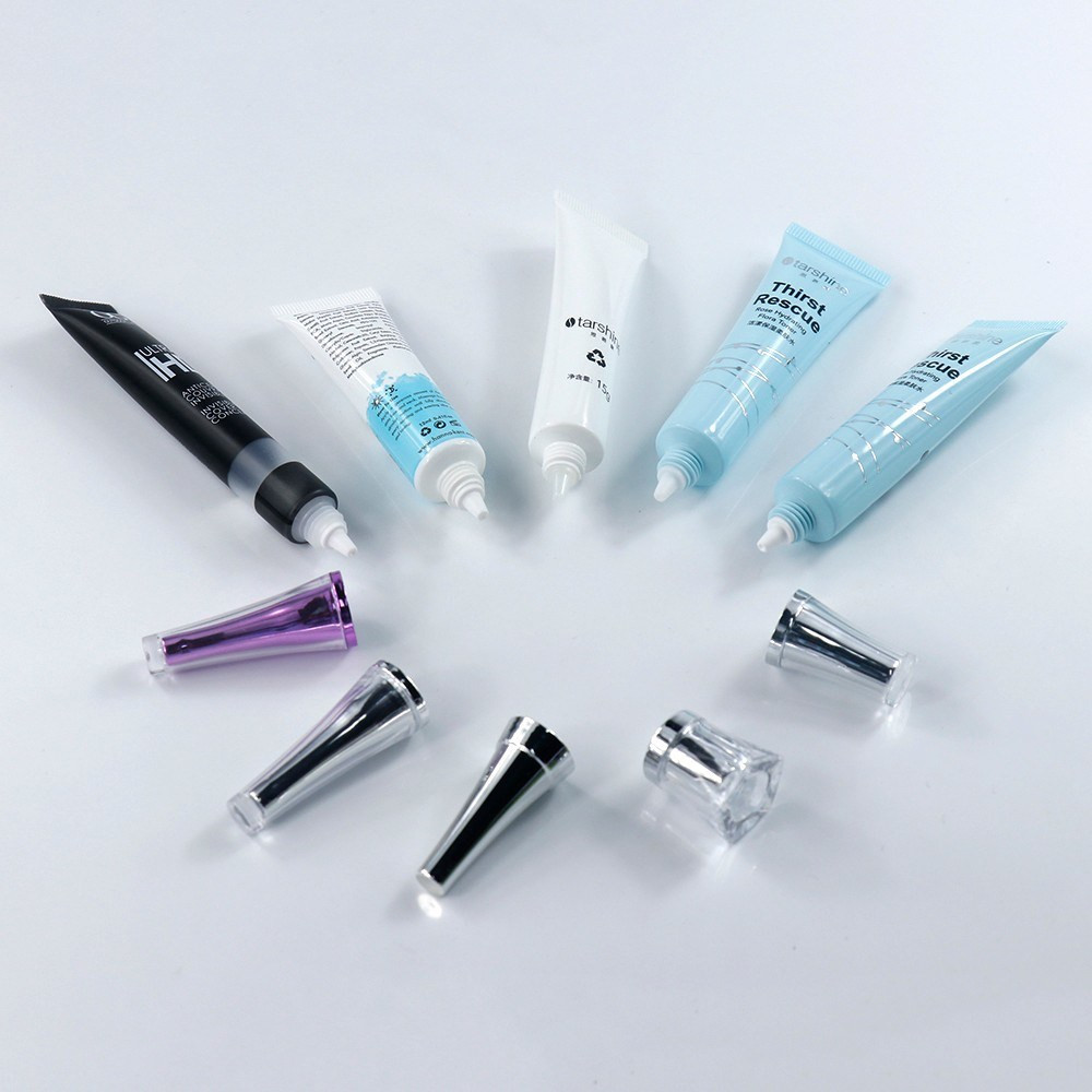 Small Plastic Soft Touch Cosmetic Packaging Tube for Eye Cream Tube Color Customized Silkscreen Print Loffset Printing
