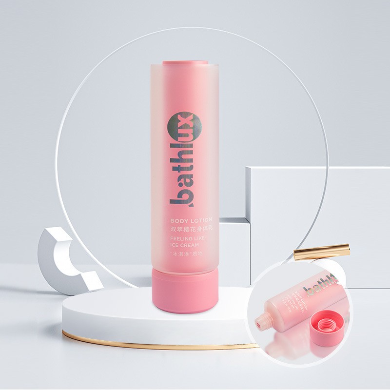 120ml 150ml 200ml 250ml Empty Cosmetic Plastic Dual Chamber Pink Tube Hand Cream Body Lotion Face Wash Soft Squeeze Plastic Tube