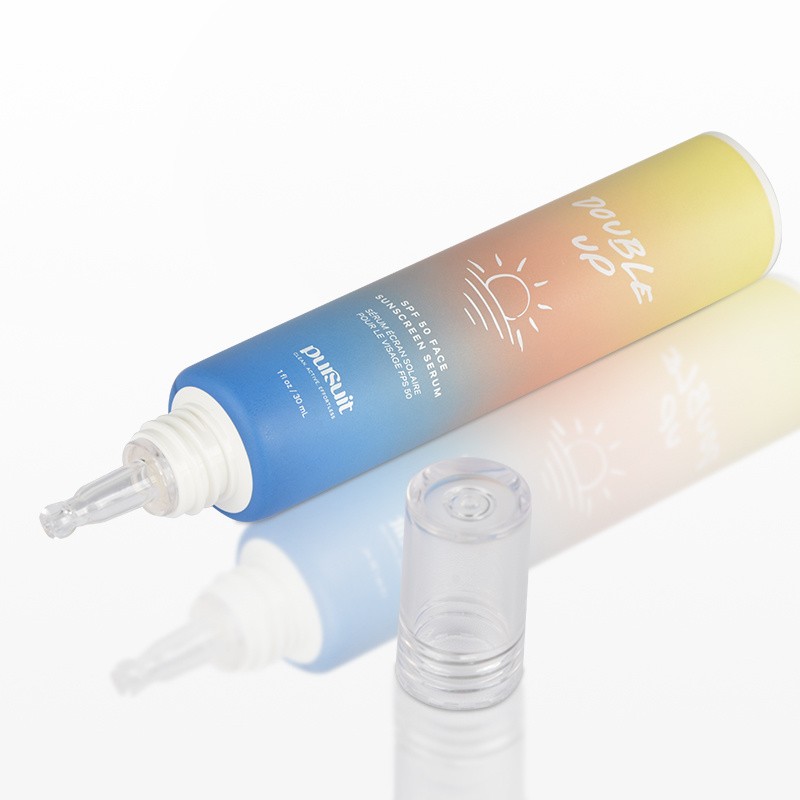 D22 25ml 30ml Soft Cosmetic Tube with Dropper Squeeze Tube for Repairing Gel Face Serum PETG Transparent Nozzle Clear Cap Tube