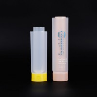 Oval Shape Matt Black Facial Cleanser PP Tube Soft Plastic Tube Body Lotion Custom Printing Luxury Golden Tube