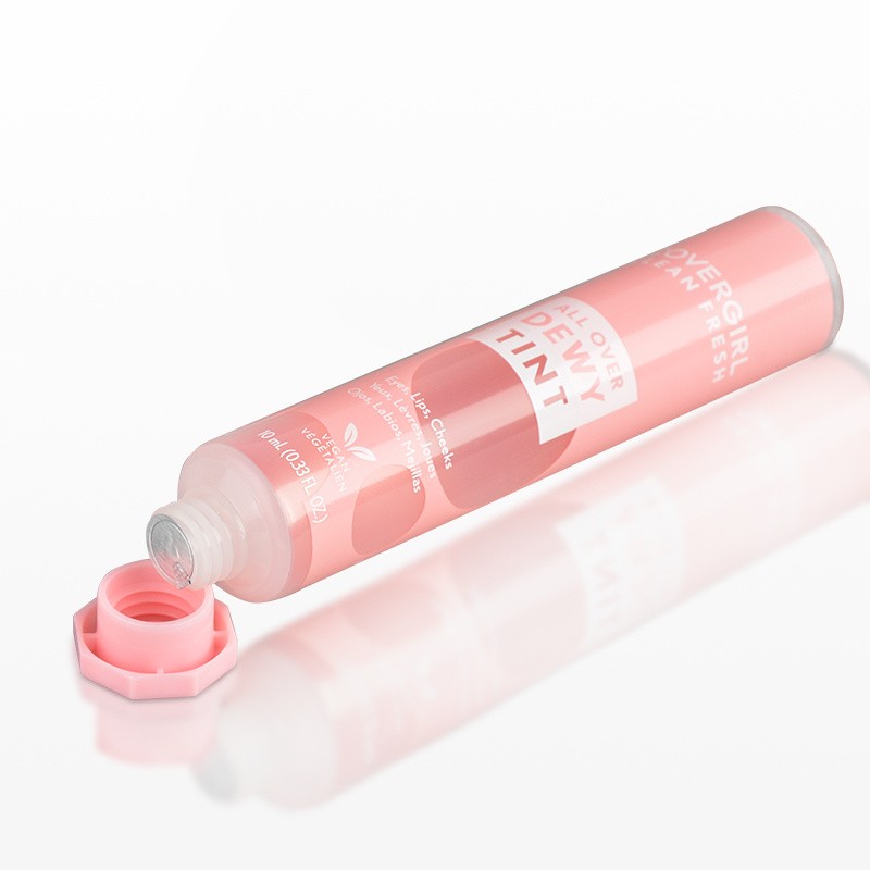 10ml 15ml Soft PE Cosmetic Small Plastic Squeeze Pink Tubes for Facial Cream with Octagonal Cover