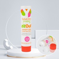 Soft PE Tube with Red Screw Cover Glossy Finish Custom Logo for Face Wash Facial Cleanser Packaging Tube