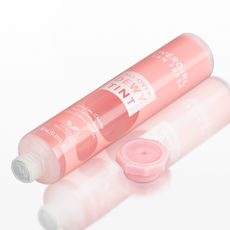 10ml 15ml Soft PE Cosmetic Small Plastic Squeeze Pink Tubes for Facial Cream with Octagonal Cover