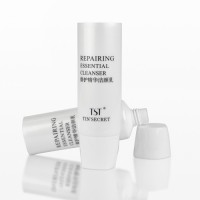 Fashion Plastic Cosmetic Packaging Tube with Square Acrylic Cap for Face Cleanser